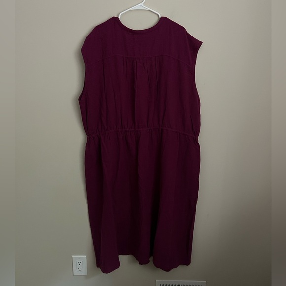Pact Coastal Double Gauze Short Sleeve Gauzy Dress Size XXL Sangria - Picture 7 of 7